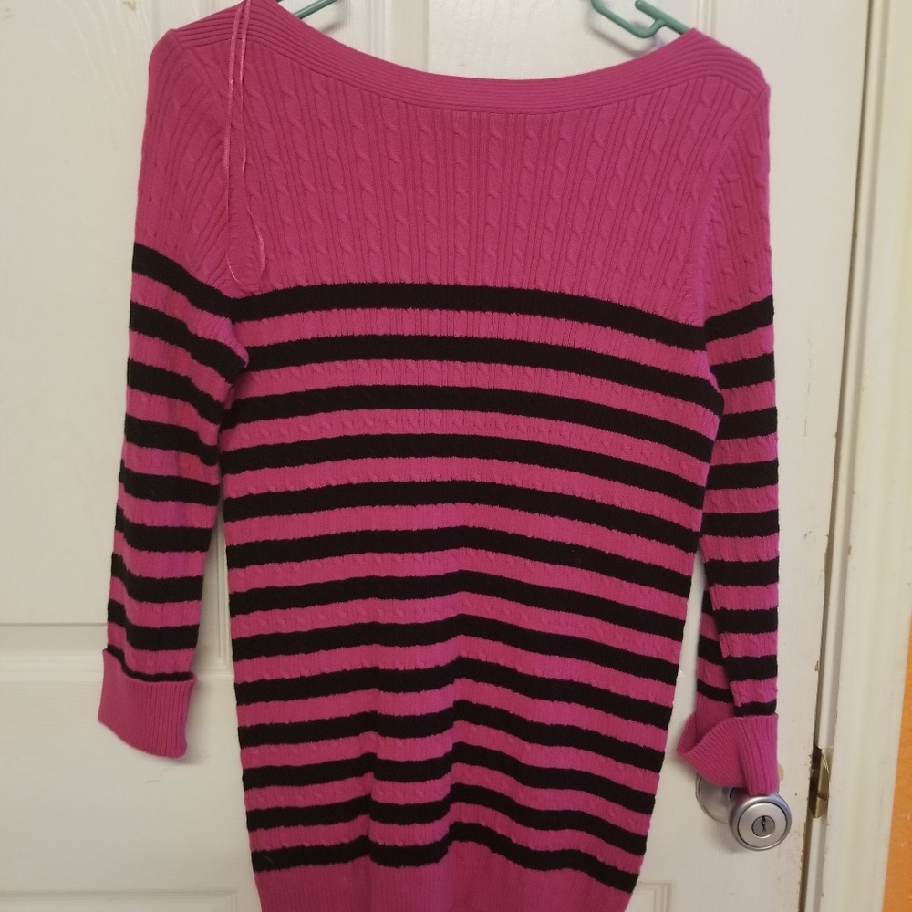 Women Pink and Black Sweater, 100 cotton Size Medi